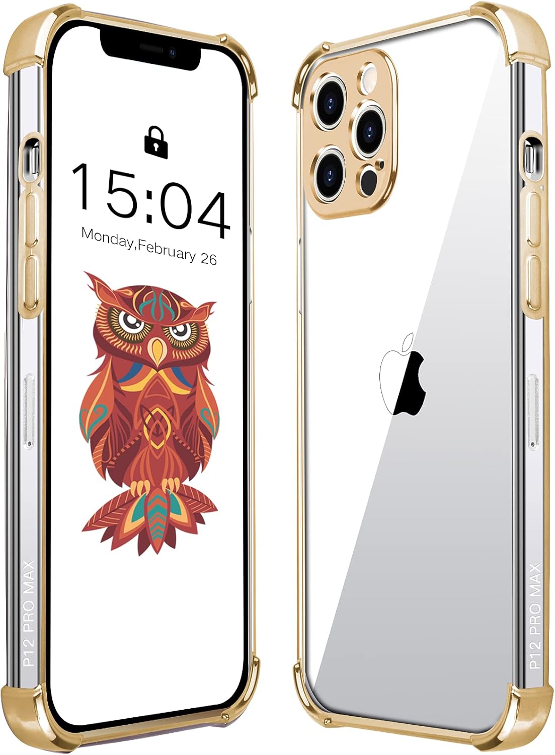 Buy Iphone 12 Pro Max Case With Protection Camera Lens Strengthen Four Corners Electroplating Gold Side Transparent Iphone 12 Pro Max Case Full Body Protection Anti Scratch And Anti Drop 6 7 Inch Gold Online In
