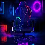 Couverture de la chaise de jeu Blacklight – UV Réactive Neon motif géométrique chaise de bureau Slipcover, Glow dans le Dark Stretch Lavable Chaise Protecteur pour les chaises Esports, Gamer Room Decor