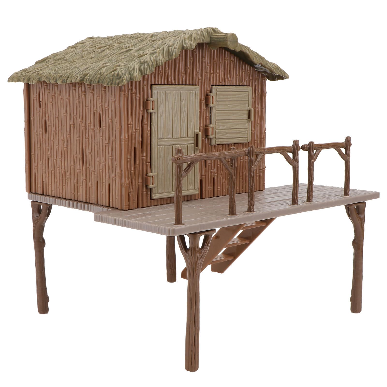 Techo de paja para maqueta de granja en PVC marrón decorativo