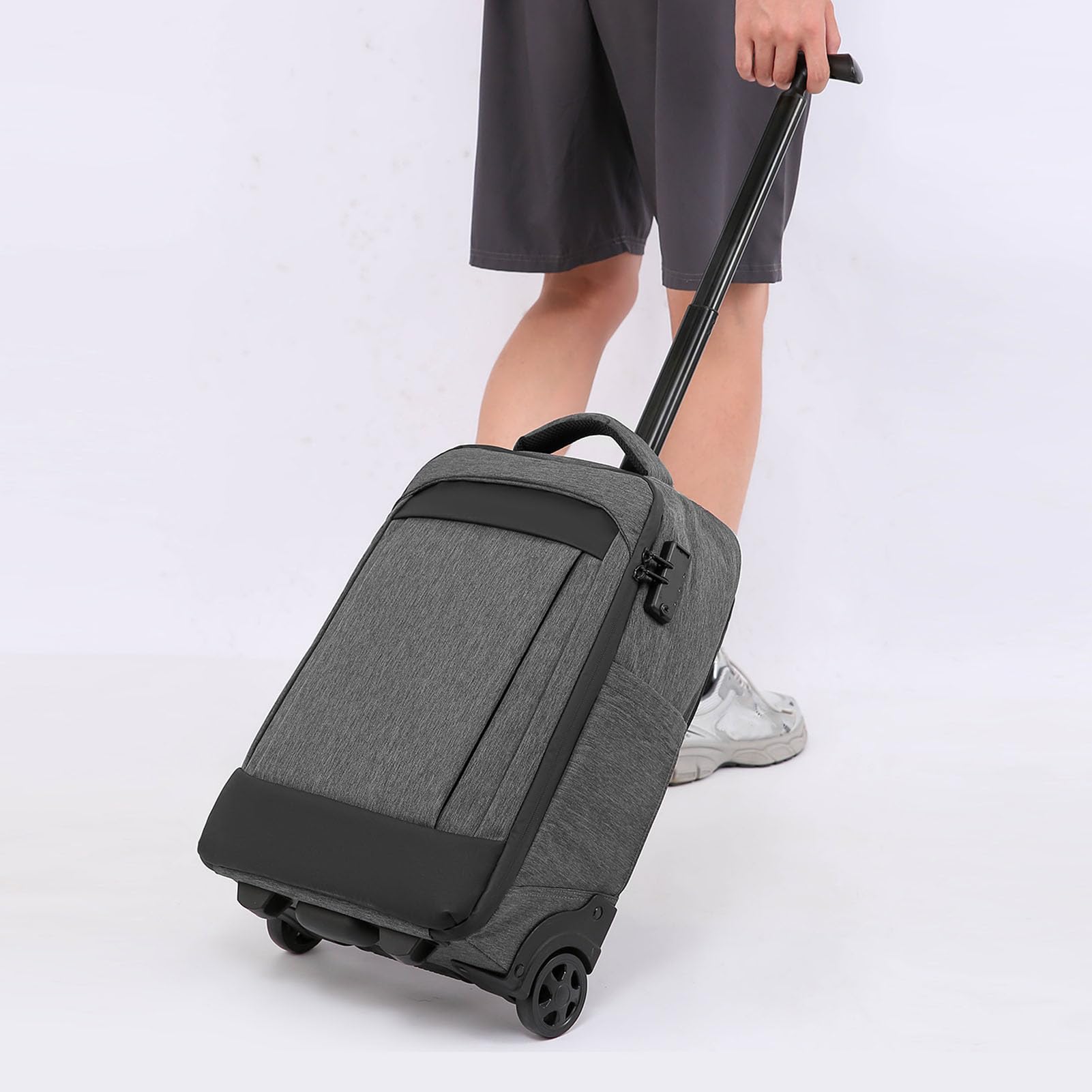 Haofy Plecak Podróżny, Plecaki Plecak Cichy, Pojemny, Modny, Podróżny, Biznesowy Laptop. Pasuje do pracy. Business Weekender. College. Czarny. 20,5 X 13,0 X 8,7 cala. Próżniowy Laptop na Kółkach
