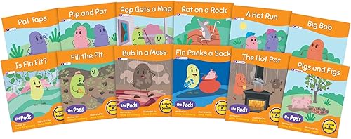 Miniatura 2 de Junior Learning Lectores decodificables The Pods - Sonidos de letras de fase 2 la ciencia de la lectura, textos fáciles decodificables, lectores