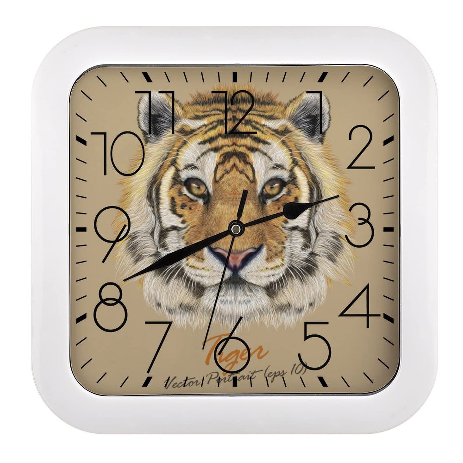 Horloge murale carrée aux grands chiffres lisibles pour harmoniser l'ambiance chaleureuse du salon