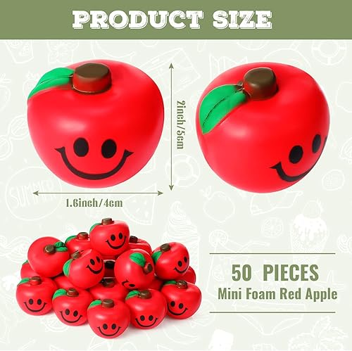 Miniatura 2 de Jerify 50 unidades de bolas de frutas para el estrés, bolas de estrés de frutas rojas, bolas de estrés de espuma suave, regalos de fiesta a granel