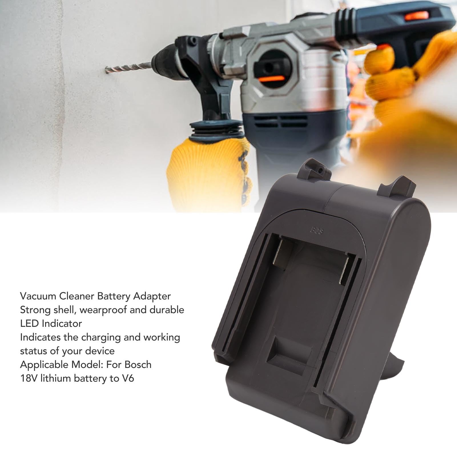 Acouto para Batería de Litio de 18 V a Adaptador de Batería V6 con Indicador LED de Impacto para Aspiradora de Litio V6 a Adaptador de para Aspiradora Convertidor de para