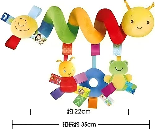 Miniatura 8 de Asiento de coche en espiral y cochecito de juguete, juguetes colgantes para bebés, juguetes de dibujos animados de interacción sensorial con