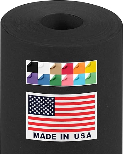 Miniatura 1 de Rollo de papel kraft negro de 18 x 1200 pulgadas (100 pies), 45 libras de grosor, papel de manualidades para la escuela, papel de color artístico,