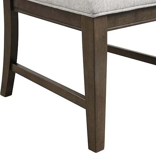 Miniatura 10 de Roundhill Furniture Aberll - Juego de 2 sillas de comedor tapizadas de madera maciza, color gris