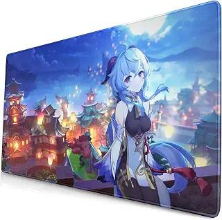 LIJCC 原神 げんしん アニメ マウスパッド プレイマット 大型 デスクマットおしゃれ キャラクター かわいい キーボード 防水 贈り物 75cmx40cm (E)