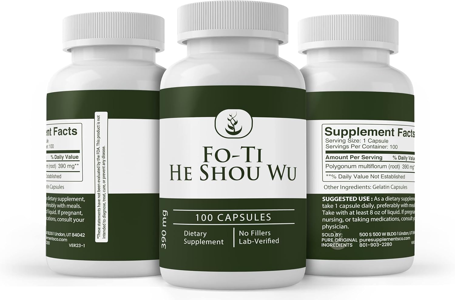 Pure Original Ingredients Fo-Ti (He Shou Wu), (100 Capsules) Always Pure, No Additives Or Fillers, Lab Verified - Image 4
