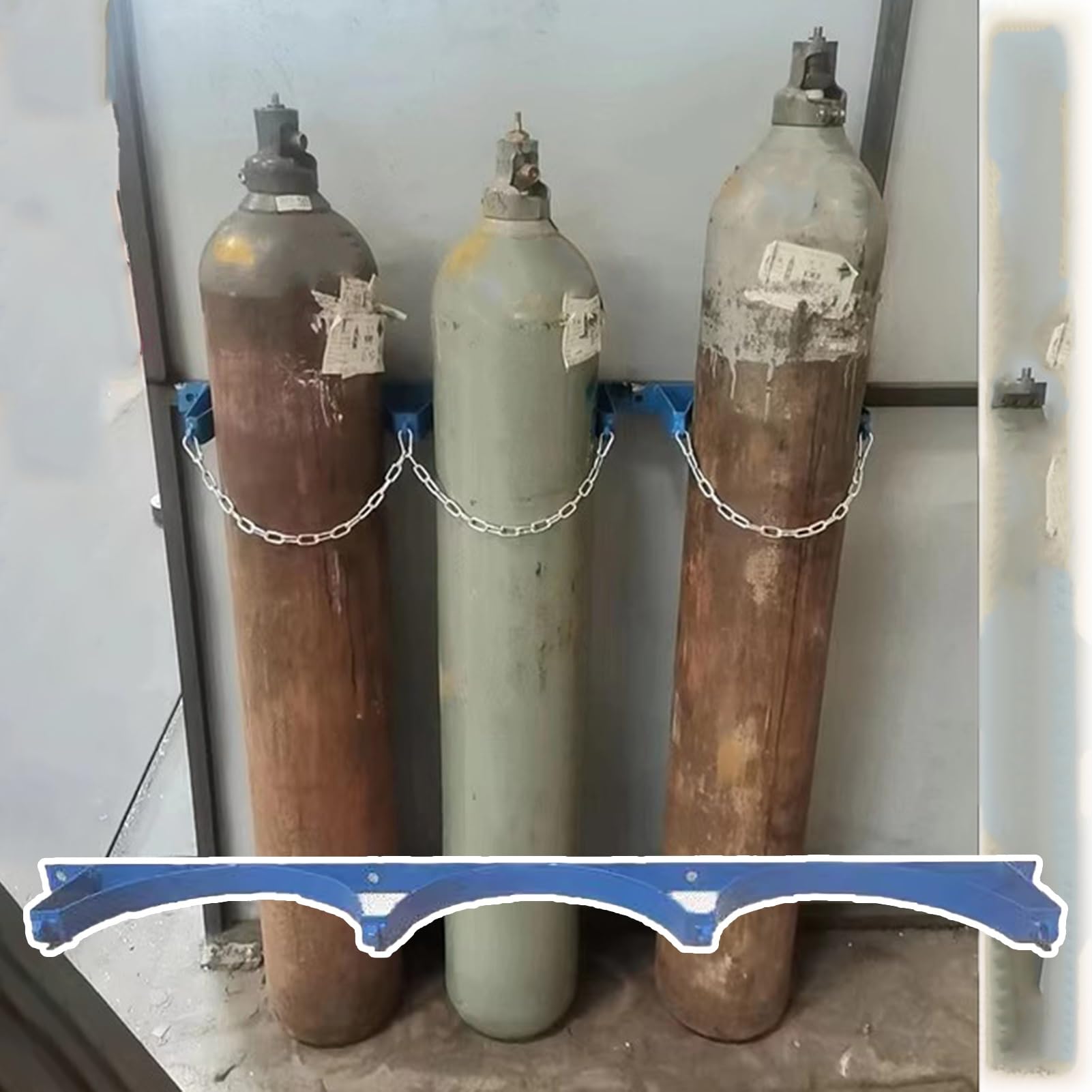 Support de réservoir d'oxygène mural et étagère fixe en acier pour bouteille de gaz