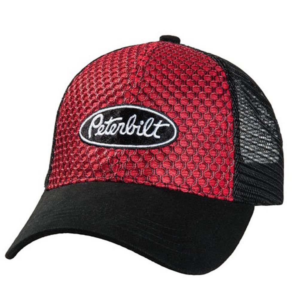 Peterbilt Motors Red & Black Honeycomb Mesh Cap