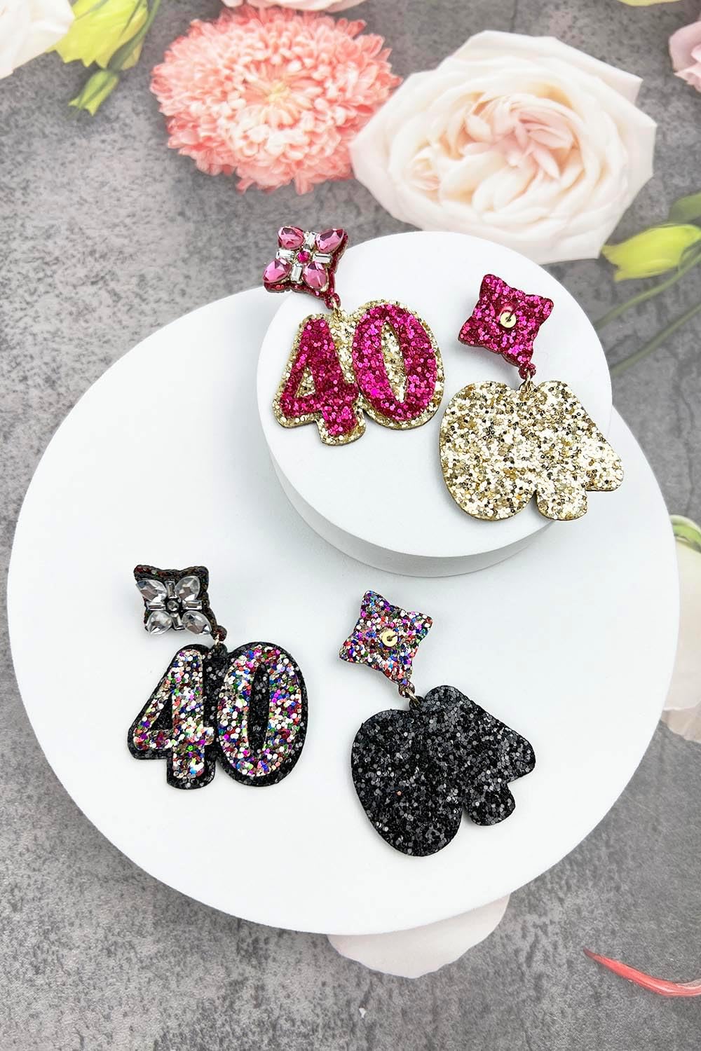 Birthday Glitter Drop Post Earrings - Shimmering, Jewelry, Memorable Milestone, Sparkles