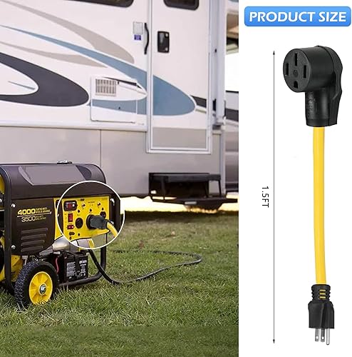 Miniatura 6 de AQQHSAIN NEMA 5-15P macho a 14-50R hembra, cable adaptador resistente de 50 amperios a 15 amperios 110 V EV cargador adaptador de alimentación