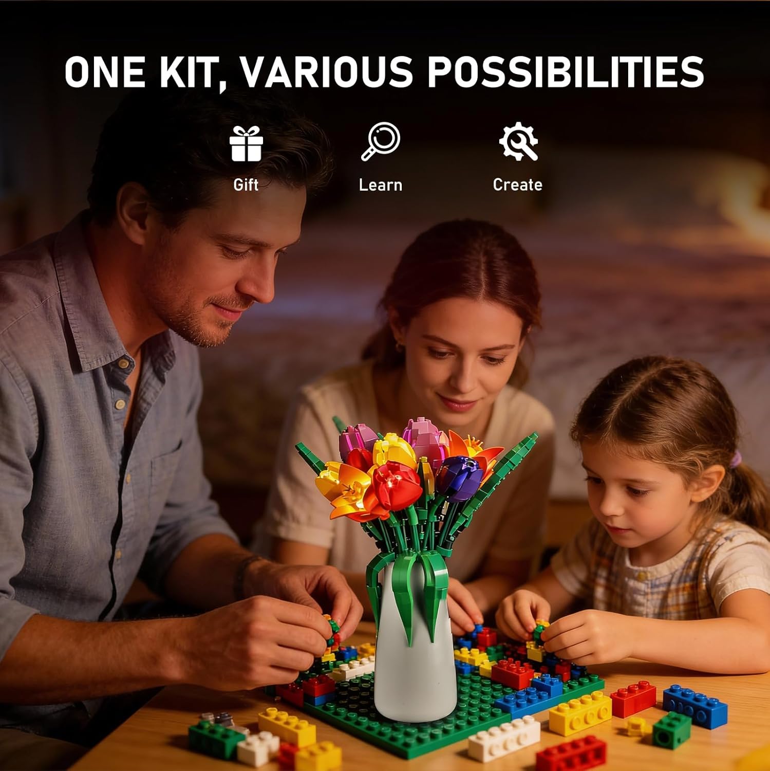 BRIKSMAX 2.0 Light Kit Compatible with Lego The Botanical Collection Tulip Bouquet 11501 Building Sets- LED Lighting Kits (Accessories Only) for Display, Perfect Valentine's Gift & Collectors
