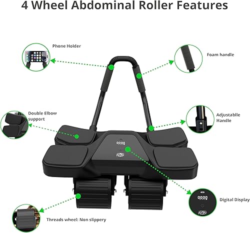 Miniatura 3 de 2025 New 4-Wheel Abdominal Roller with Elbow Support  Latest Upgraded High-Performance Exercise Machine With Automatic Rebound, Multi- layered