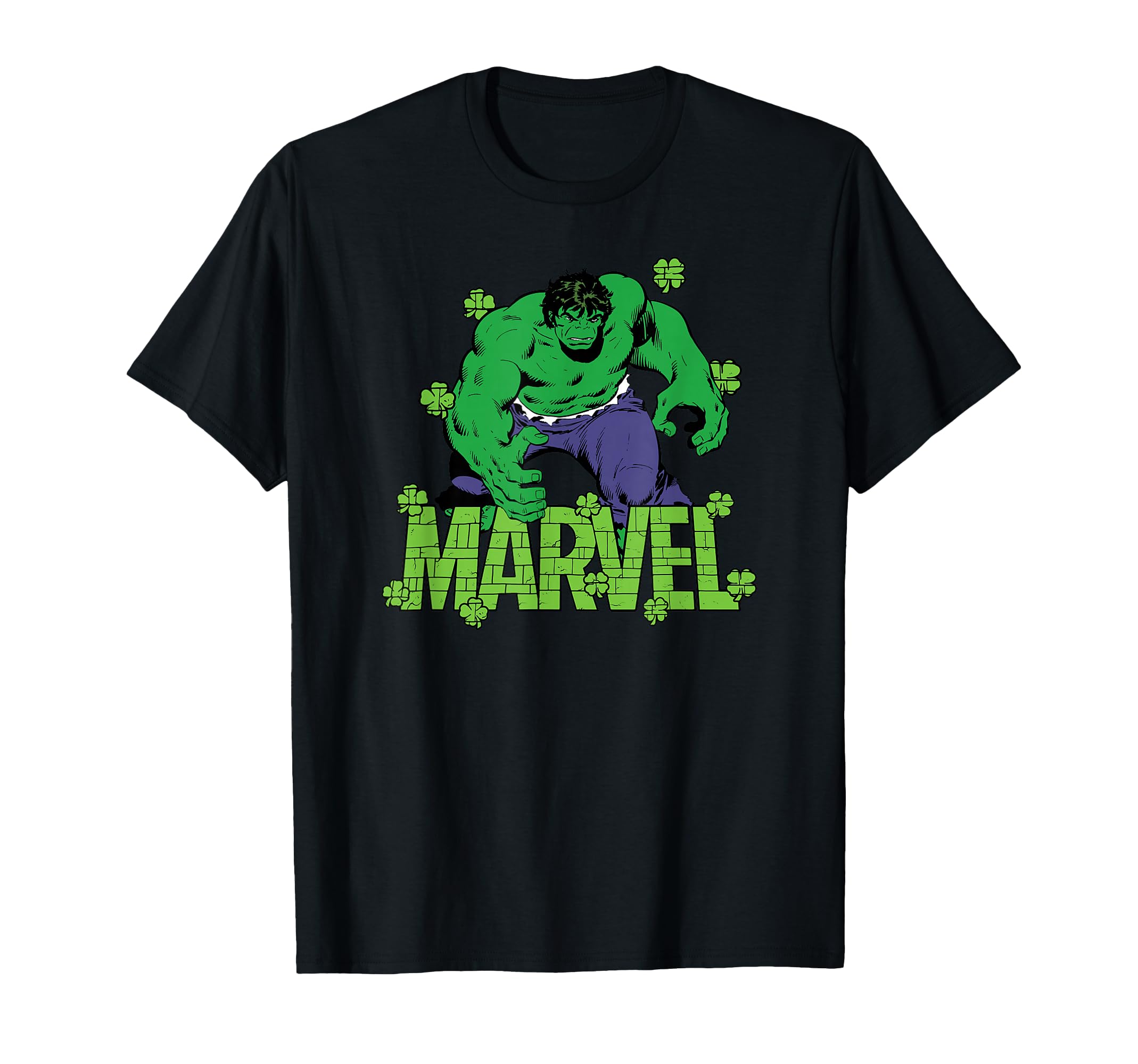T-shirt Hulk Marvel vert Saint-Patrick pour homme en coton