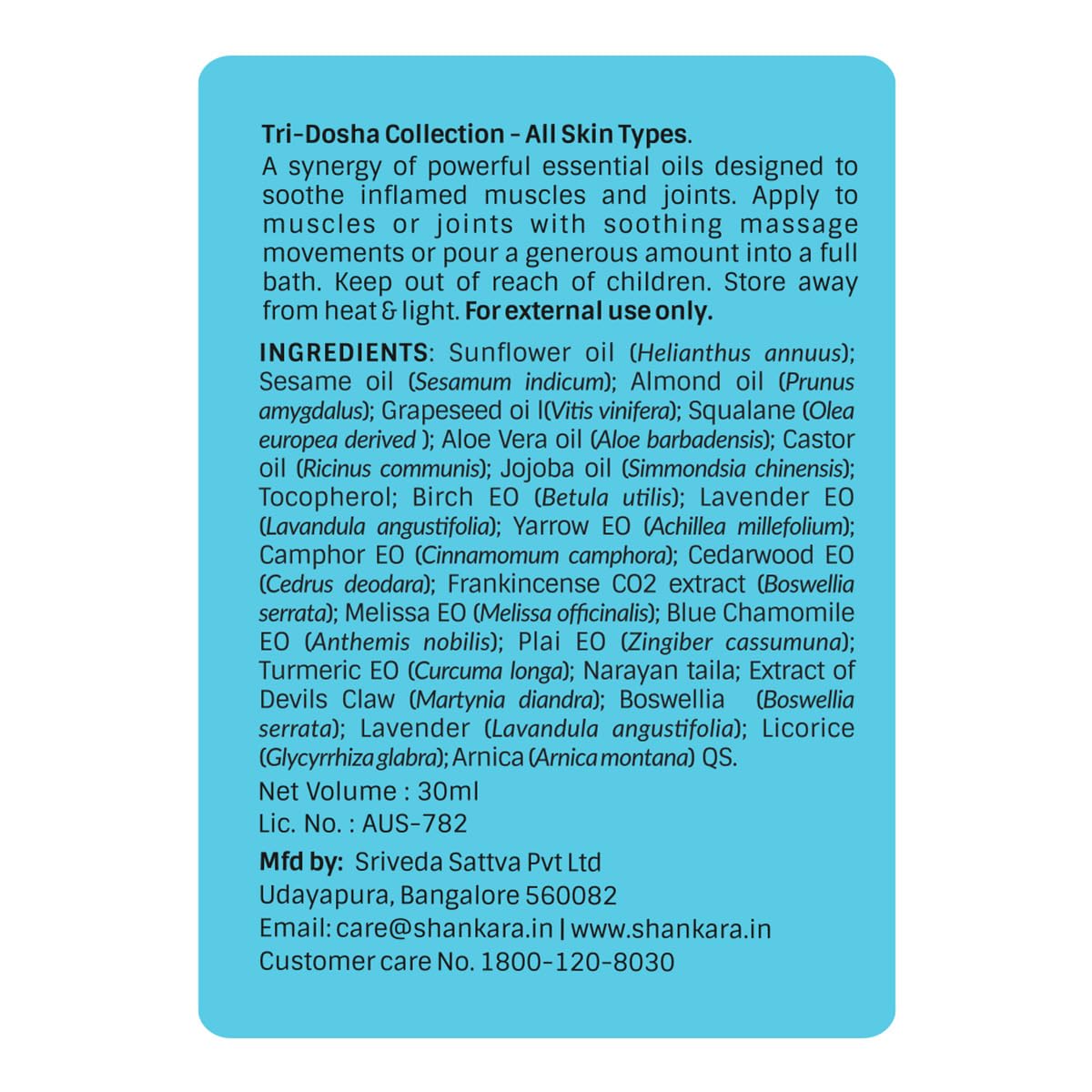 Shankara Muscle Release Oil, With Pure Essential Oils For Body Pain and Aches, Provides Deep Massage For Balance and Restoration - Suitable for All Skin Types - 30ml 4