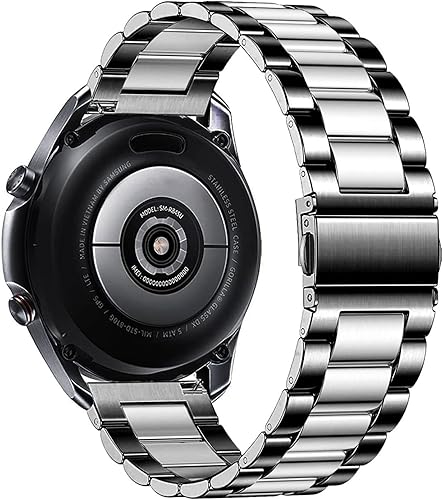 Vista 86 de Correas compatibles con Samsung Galaxy Watch de 1.81 pulgadas / Galaxy 3 de 1.772 pulgadas, correa de repuesto de metal de acero inoxidable para Azul