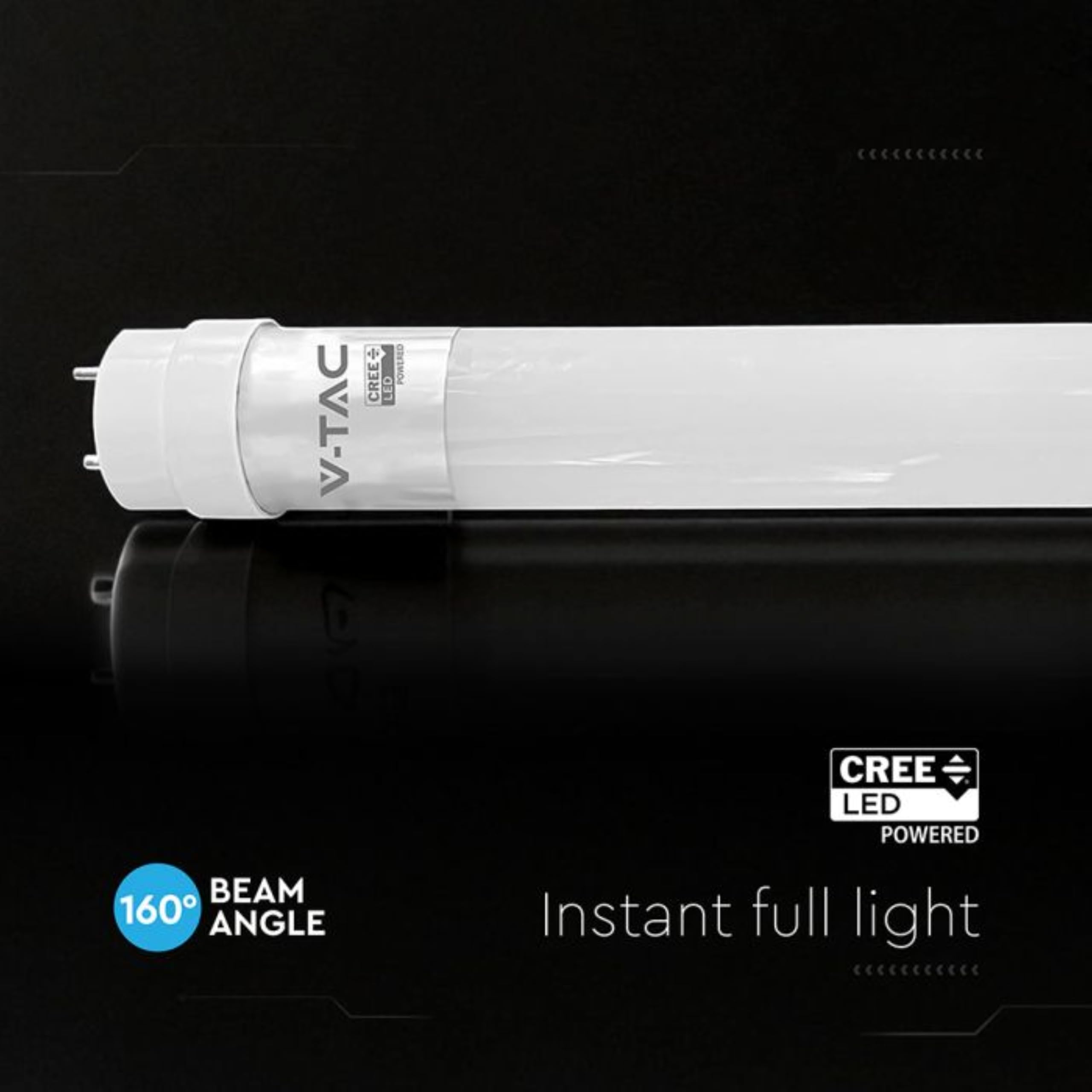 V-TAC 4 x lampa LED 60 cm – G13-9 W – [Chip CREE LED o wysokiej wydajności] 850 lumenów – lampa LED do sufitu, ściany lub garażu – rura LED w kształcie T8 – wymiana neonu – naturalne światło 4000 K