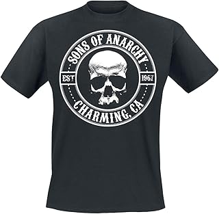 Sons of Anarchy Czaszka męska koszulka czarna rowerzysta, fan-Merch, serie TV