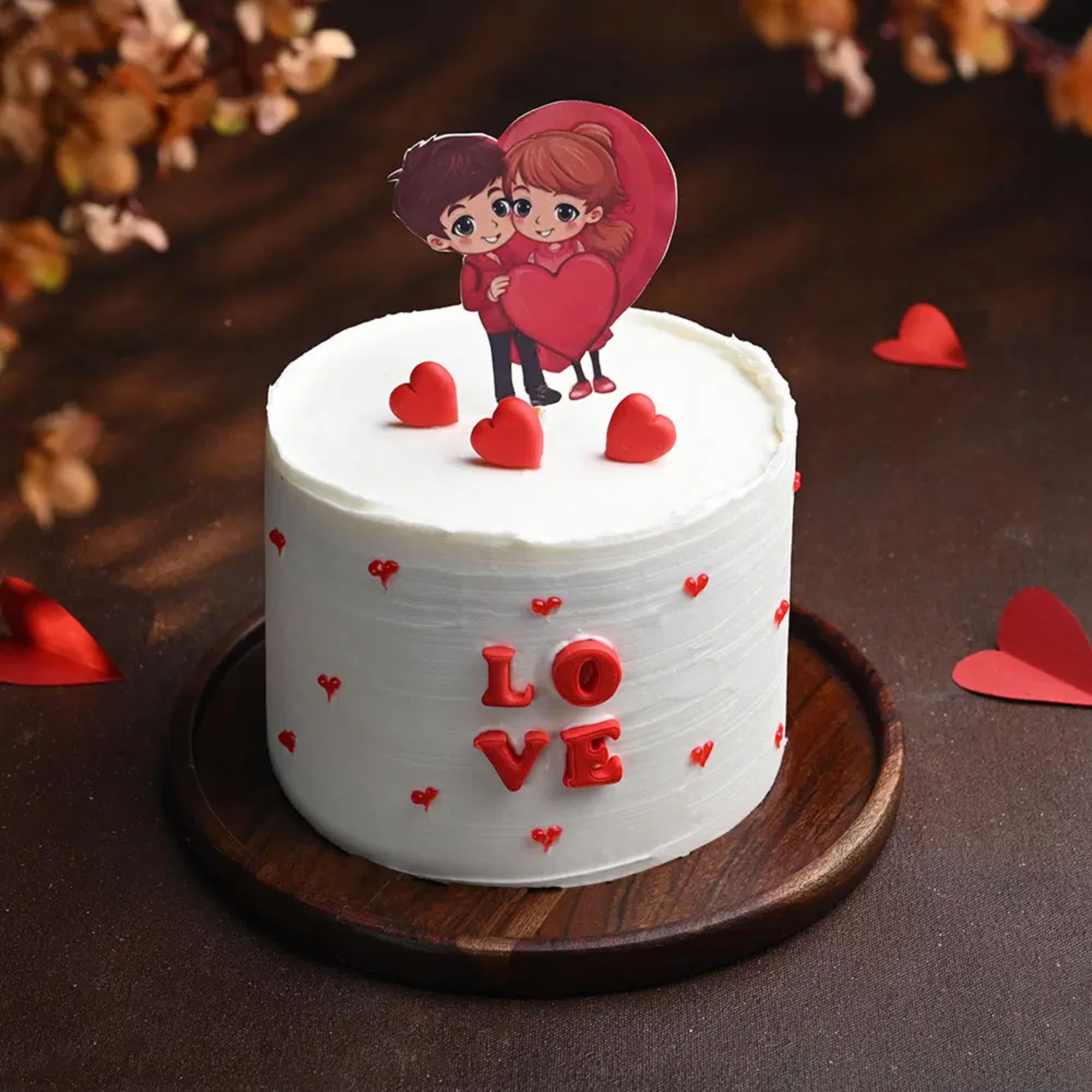 Bakingo 500g Delicious Silky Smooth Fresh Tale of Two Hearts Vanilla Love Cake For Birthday & Anniversary Cake, Valentine Day Cake For Boyfriend, Girlfriend, Husband & Wife (Same Day Delivery)-image-25