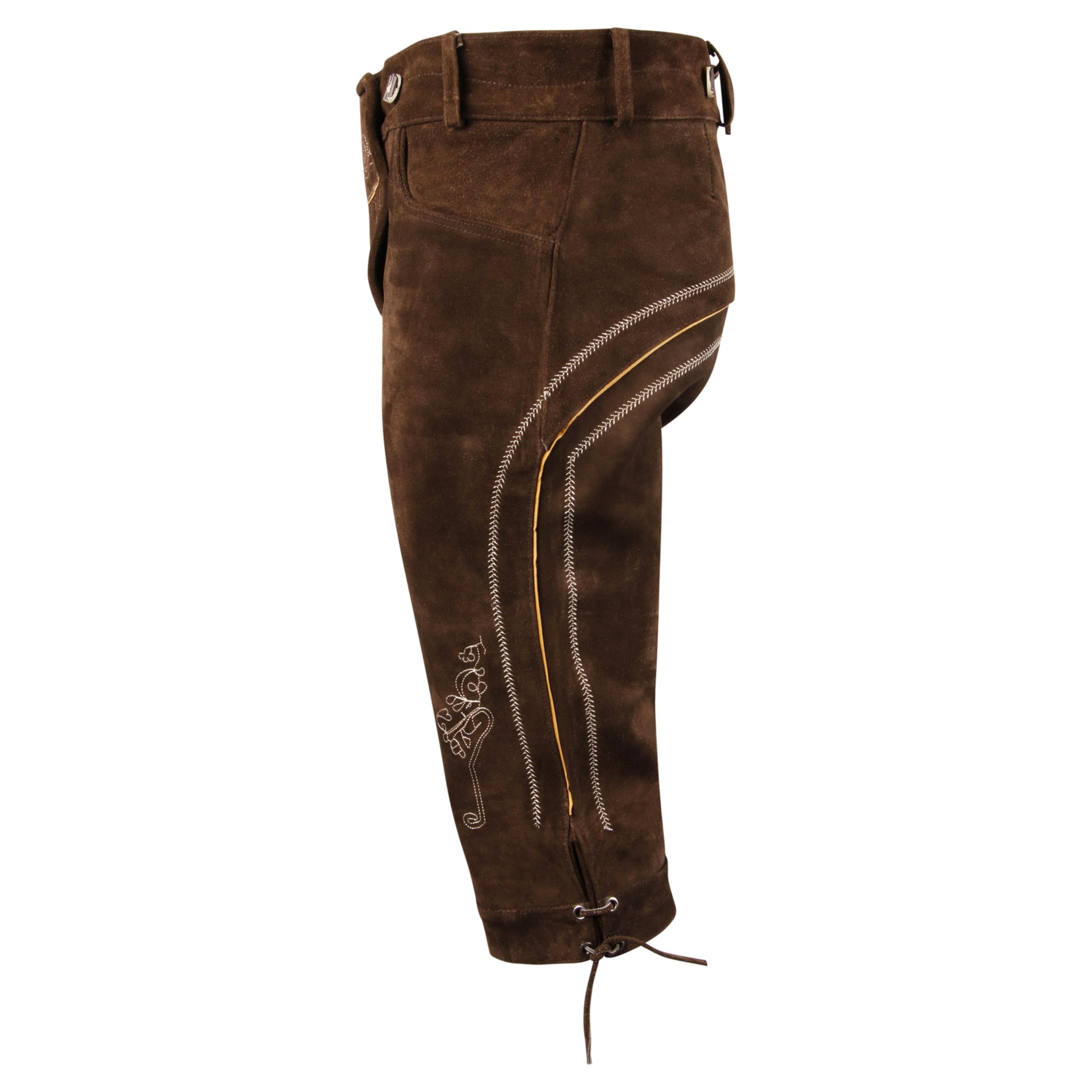 Trachtenset Trachten Set Herren Trachtenlederhose+Hosenträger +Trachtenhemd+Schuhe+Socken 5 Teiliges Bayerische Trachten Set, Echtleder,Hochwertiges Trachtenset für Oktoberfest Gr.46-62