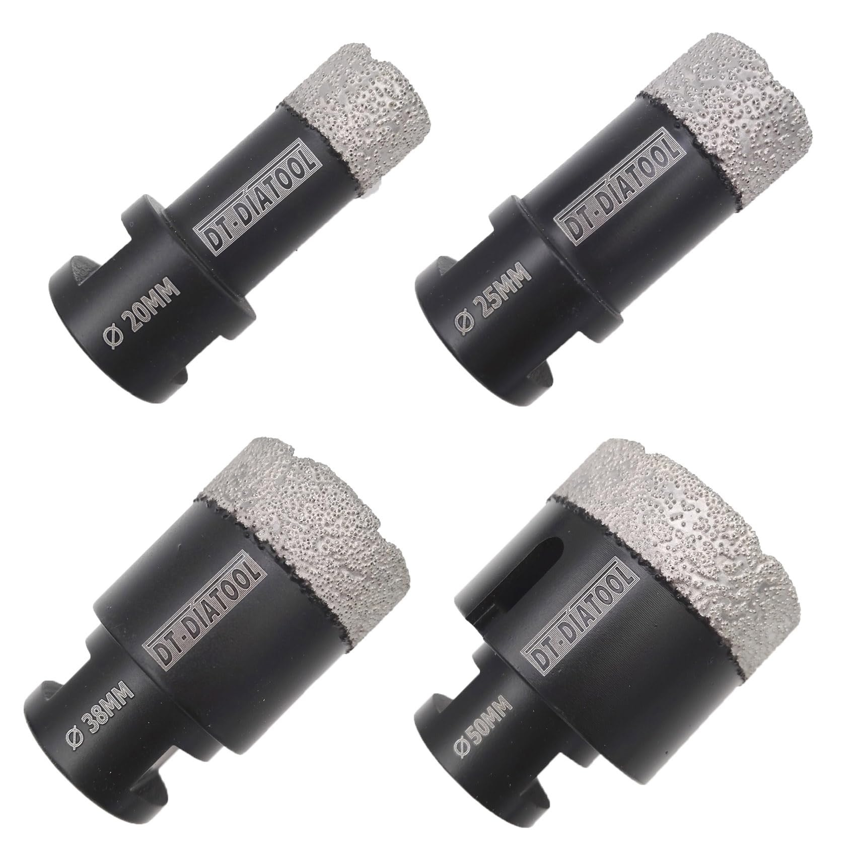 DT-DIATOOL Diamond Drill Bit Set 20/25/38/50mm Hole Saw for Dry Drilling Tile Porcelain Marble Ceramic Granite
