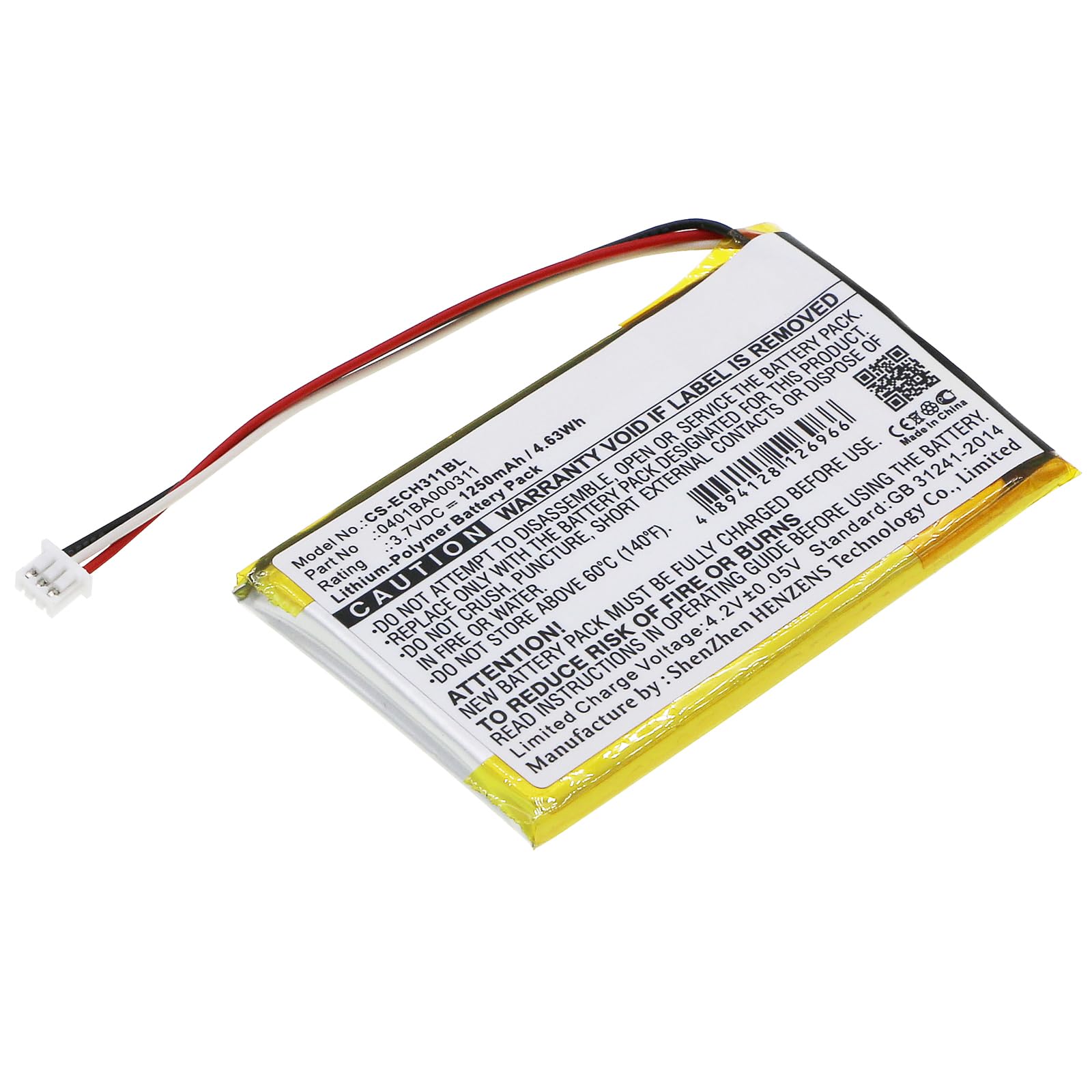 Replacement Battery for ELCA EVO,Mago-EVO,MITO-Vetta,Vetta,PN:0401BA000311,1250mAh