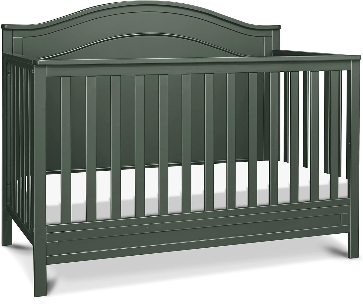 Davinci Charlie 4-in-1 Baby Crib Convertible to Toddler Bed, Daybed, Full-Size Bed - Easy Assembly - GREENGUARD Gold Certified - 4 Adjustable Heights, Conversion Kit Sold Separately - Forest Green