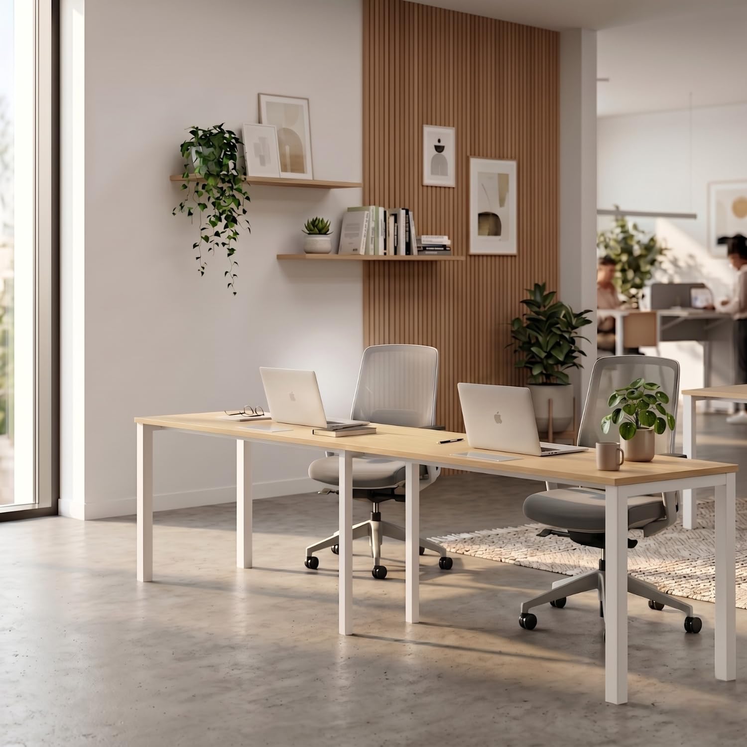 Deskio Two Person Desk I 210 CM I Office Table I Workstation I Two People Office Table I Computer, Laptop Table for Office...