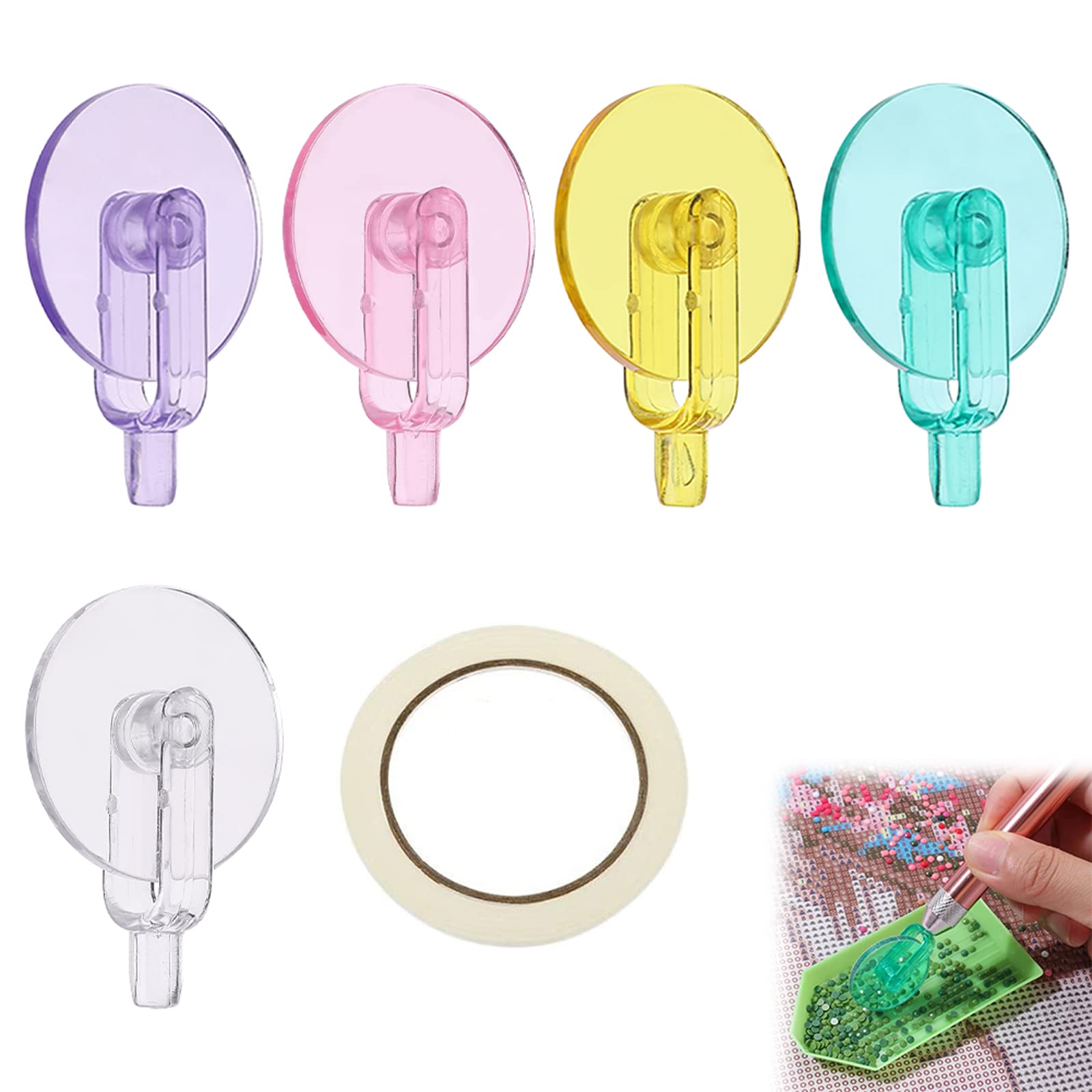 Duronge Set di 24 Adesivi per Diamond Painting, 2,5 cm x 2,5 cm Cera Colorata con Scatola per Accessori per Ricamo 5D, per Pittura Fai da Te