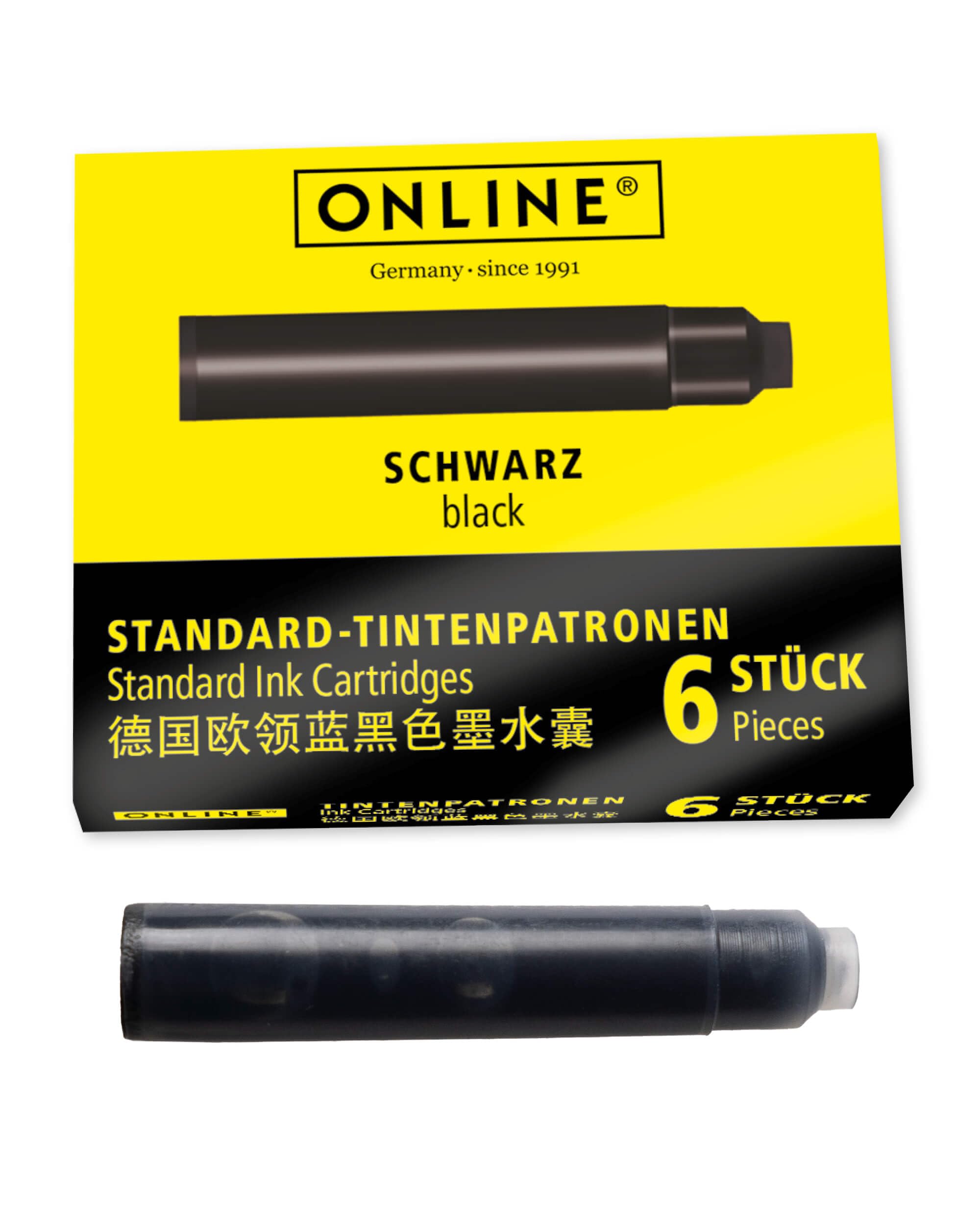 Ink Cartridges - Universal Black Ink, Compatible With Standard Pens - 6 Pieces