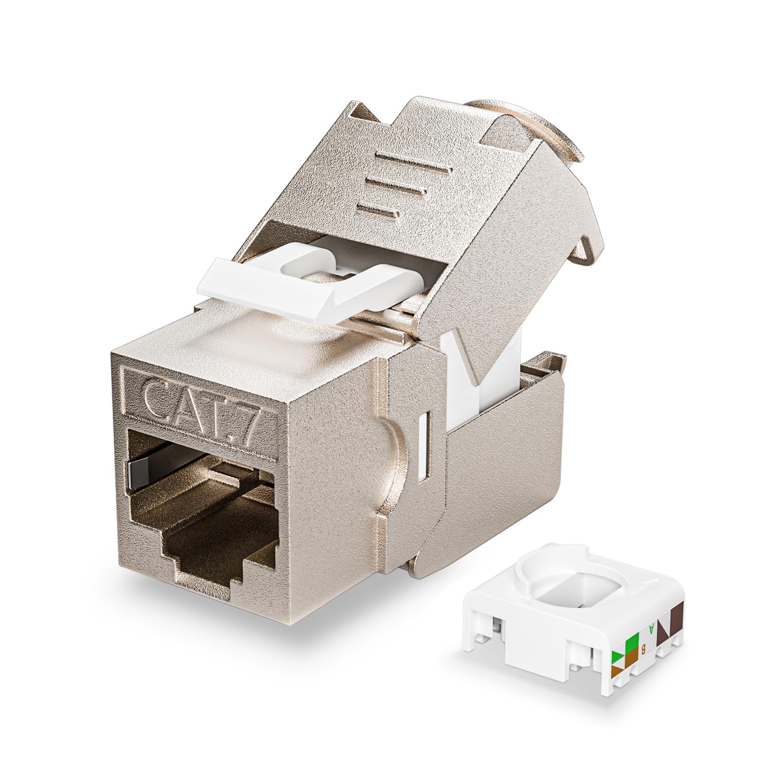 12 pièces Keystone CAT 7, Keystone RJ45 prise pour CAT7/6/6a, montage sans outil, pince de coupe LSA Convient pour câble LAN 1000 MHz 10 Gbit/s pour panneau de brassage et prise de réseau
