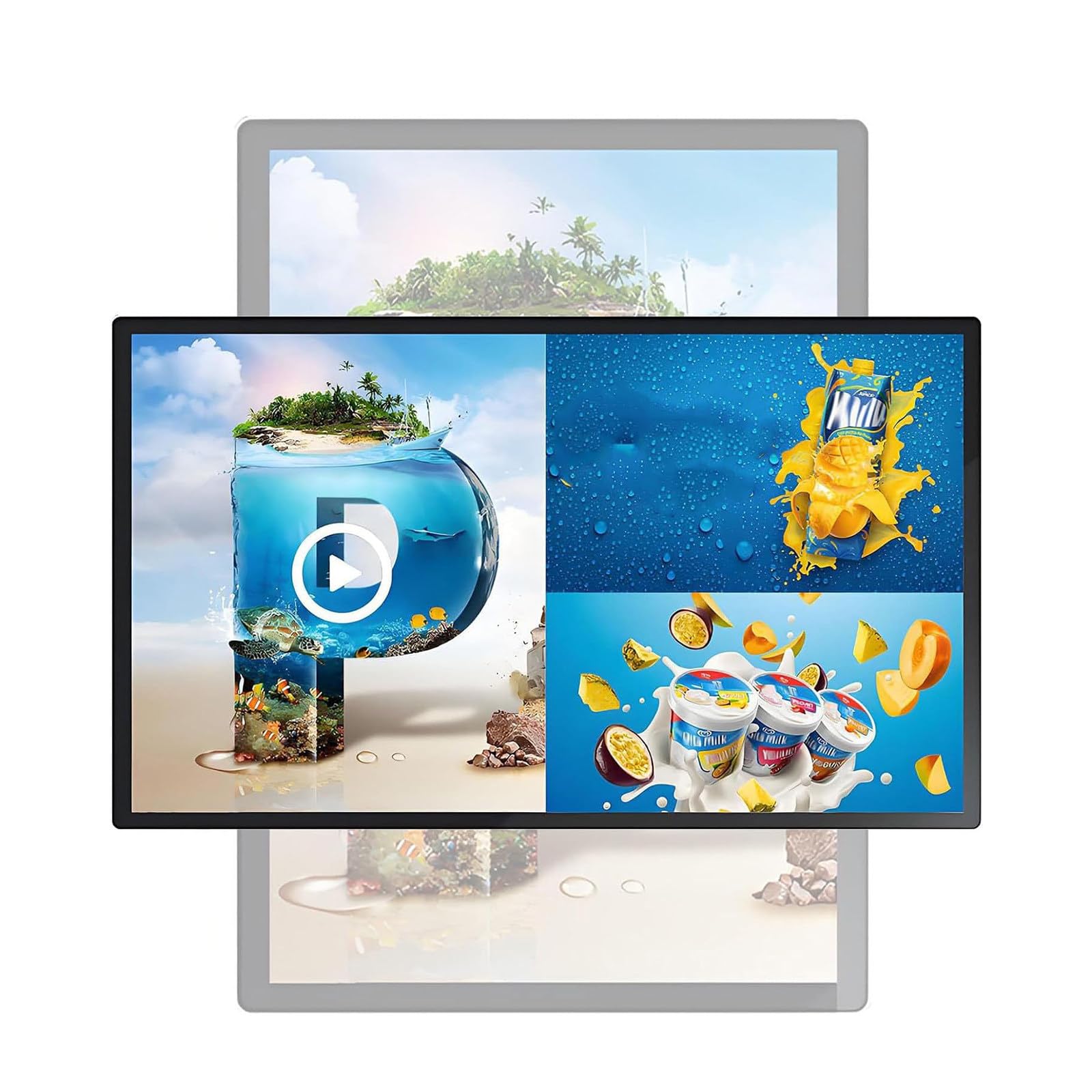Duża Cyfrowa Ramka Na Zdjęcia, Cyfrowy Ekran Reklamowy Do Prezentacji Menu I Promocji, Wielkoformatowy Wyświetlacz Reklamowy (Video Player), Komercyjny Ekran Digital Signage 23.6"