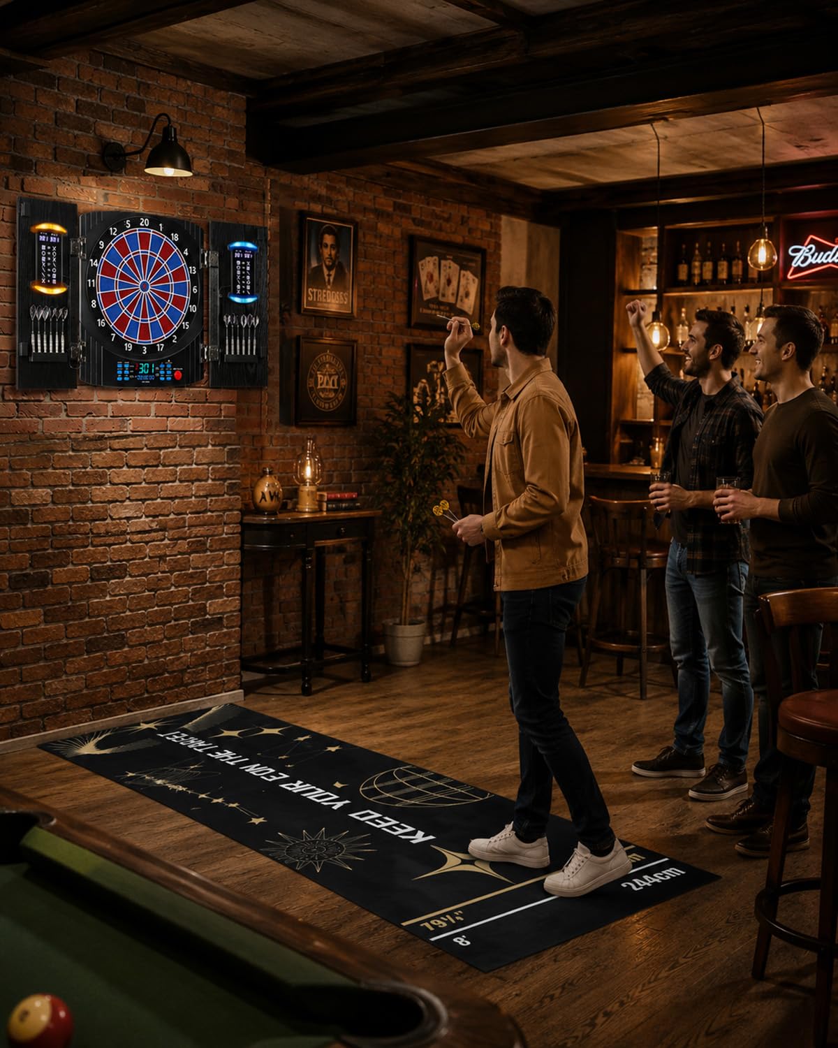 Cible de fléchettes électronique avec tableau de comptage LED et