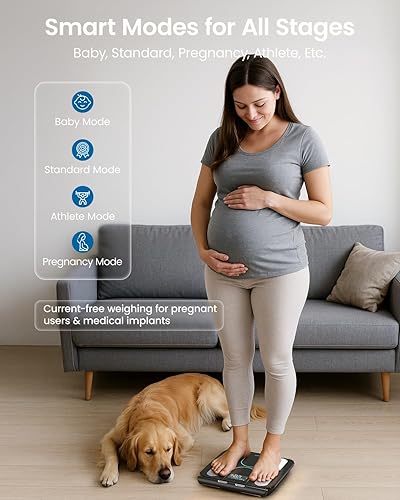 Miniatura 8 de Báscula para peso corporal, elegible para FSA y HSA, báscula digital de baño con 8 electrodos, 28 datos corporales, medición BIA de doble
