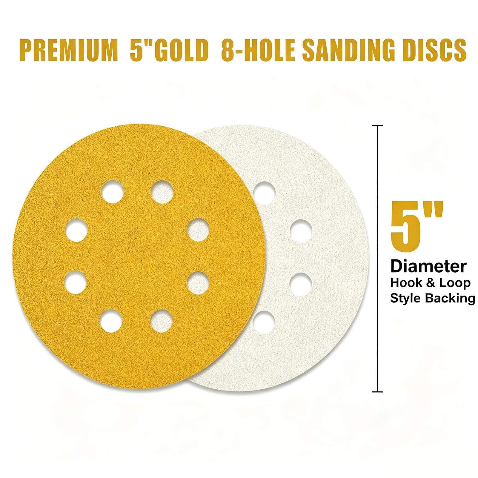 100 pièces Disques Abrasifs, grains 220# Grain Taille de 125mm Idéal