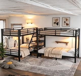 Bellemave Twin L-Shaped Quad Bunk Beds image