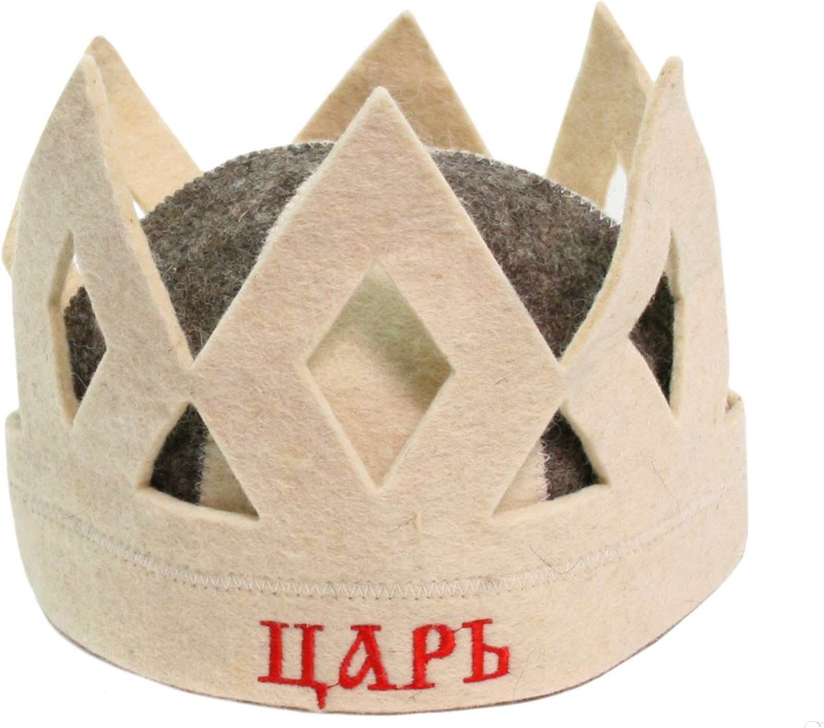 King Crown Wool Sauna Hat for Men and Women - Felt Sauna Cap - Hair Protector, Grey