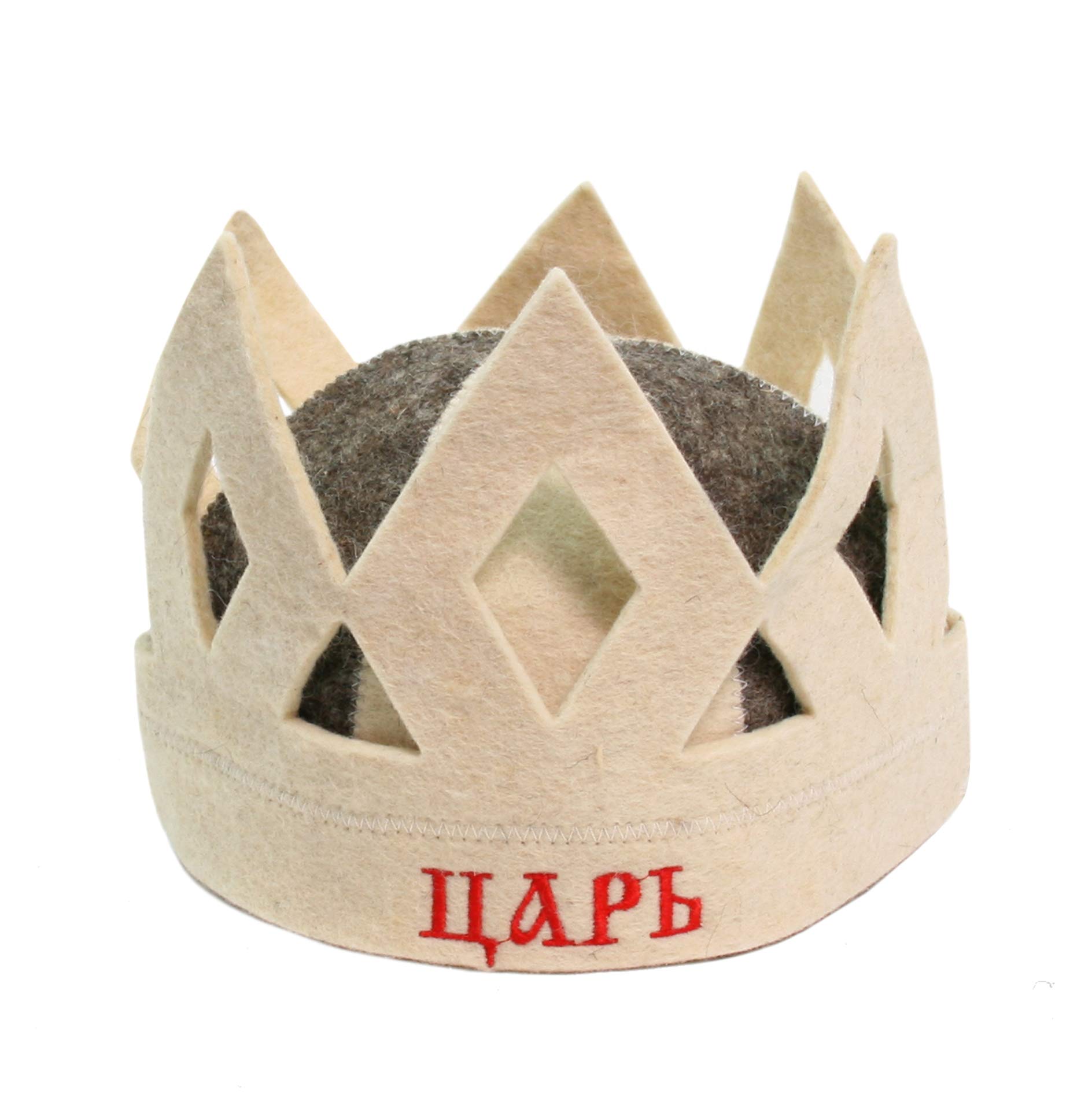 King Crown Wool Sauna Hat for Men and Women - Felt Sauna Cap - Hair Protector, Grey
