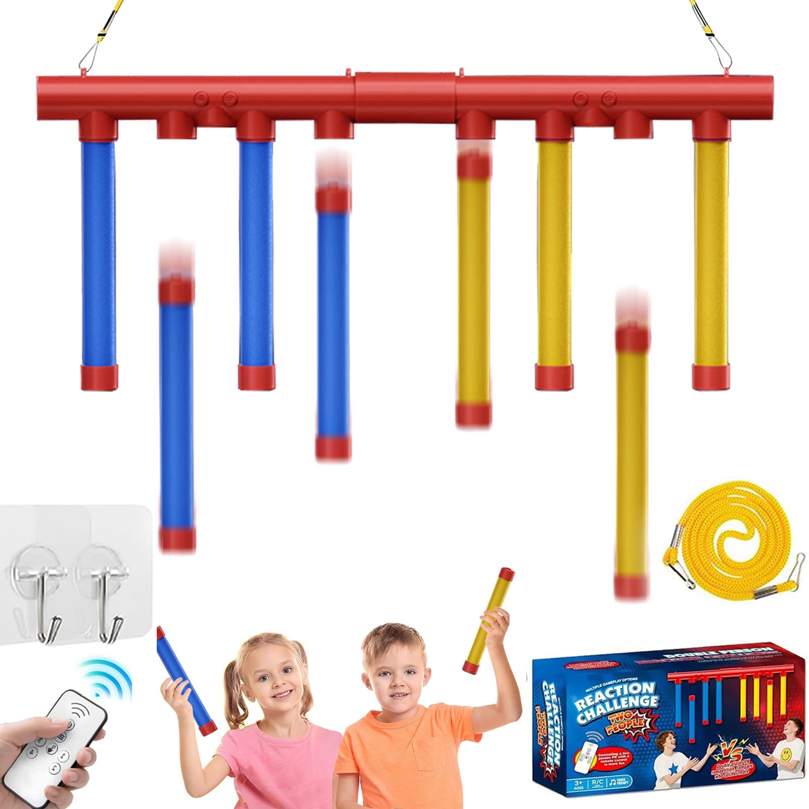 Catching Sticks Game, Divertenti Gioco Riflessi Bastoncini, Giochi di Cattura di Bastoni, 3 Falling Speeds Adjustable, Reaction Training Toy, Gioco Di Reazione Catch Sticks, per Bambini Adulti