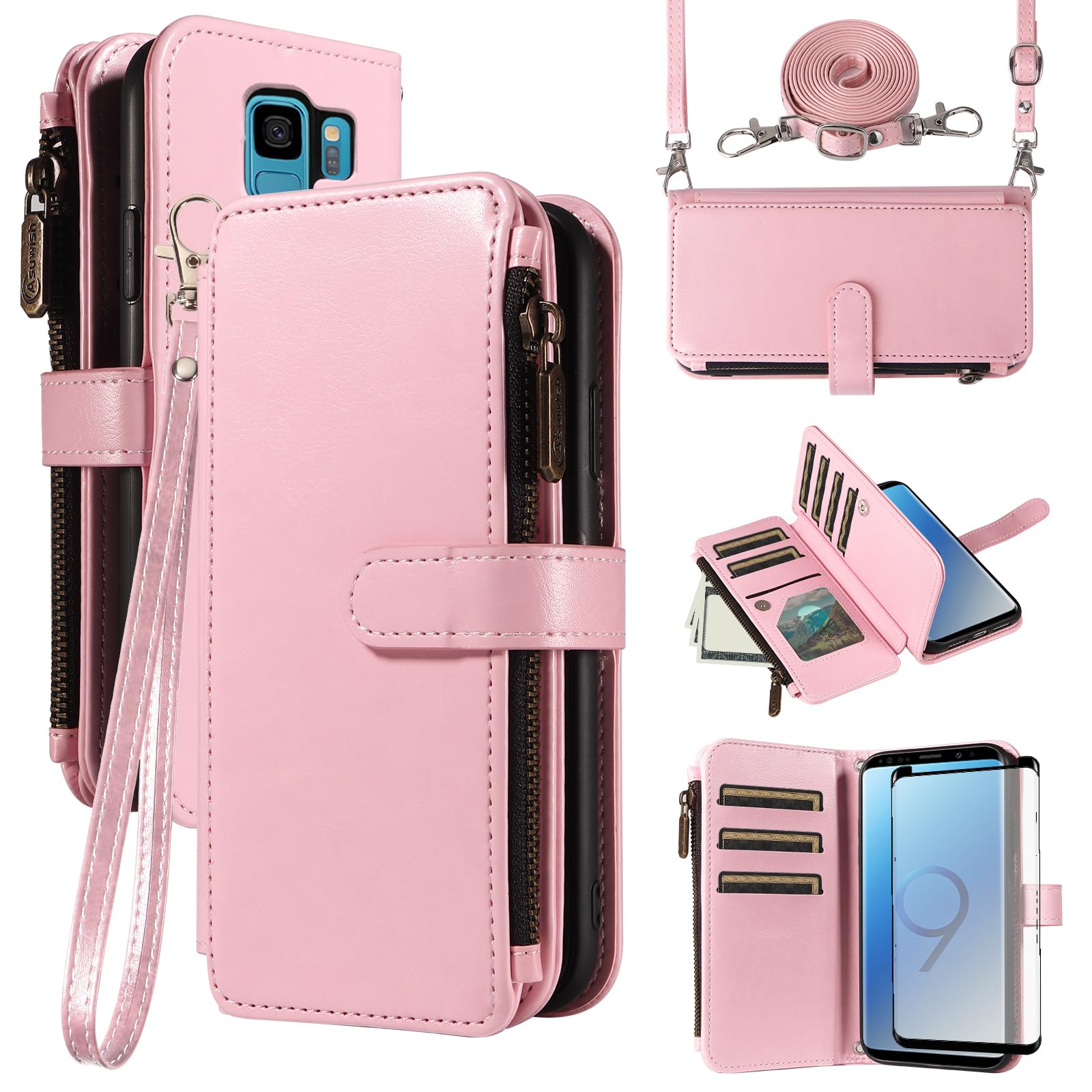 Coque Samsung Galaxy S9 Asuwish avec cordon et protège-écran
