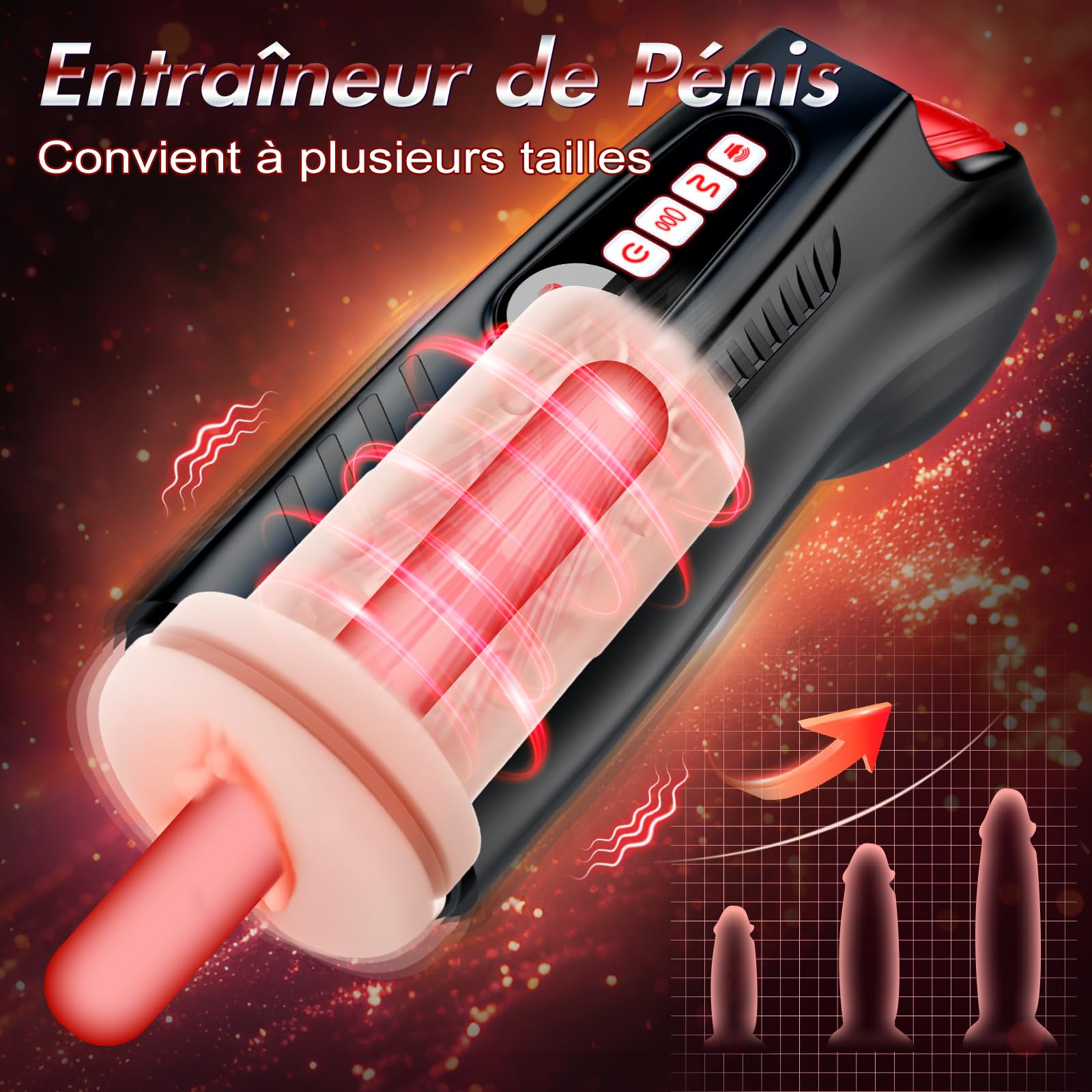 Masturbateur Homme Succion Sex Toys - Masturbateurs Masculins LED Sex Toýs Homme Réaliste, 9 Succions & Vibrations MasturbâteurHomme Mains Libres avec 6 Anneaux Péniens Jouet Adulte SextoyHomme