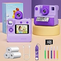 Vista 7 de Cámara para niños de impresión instantánea, regalos de Navidad y cumpleaños para niños y niñas de 5, 6, 7, 8, 9, 10 años, cámaras de video digitales