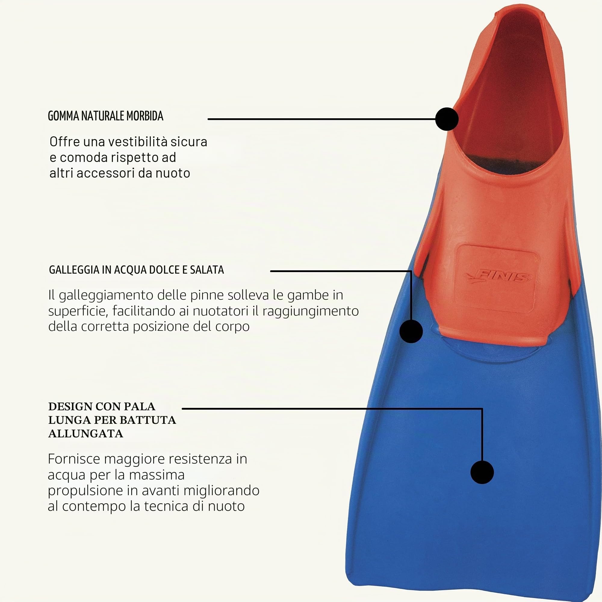 Finis Long Floating Pinne da Nuoto, Unisex Adulto