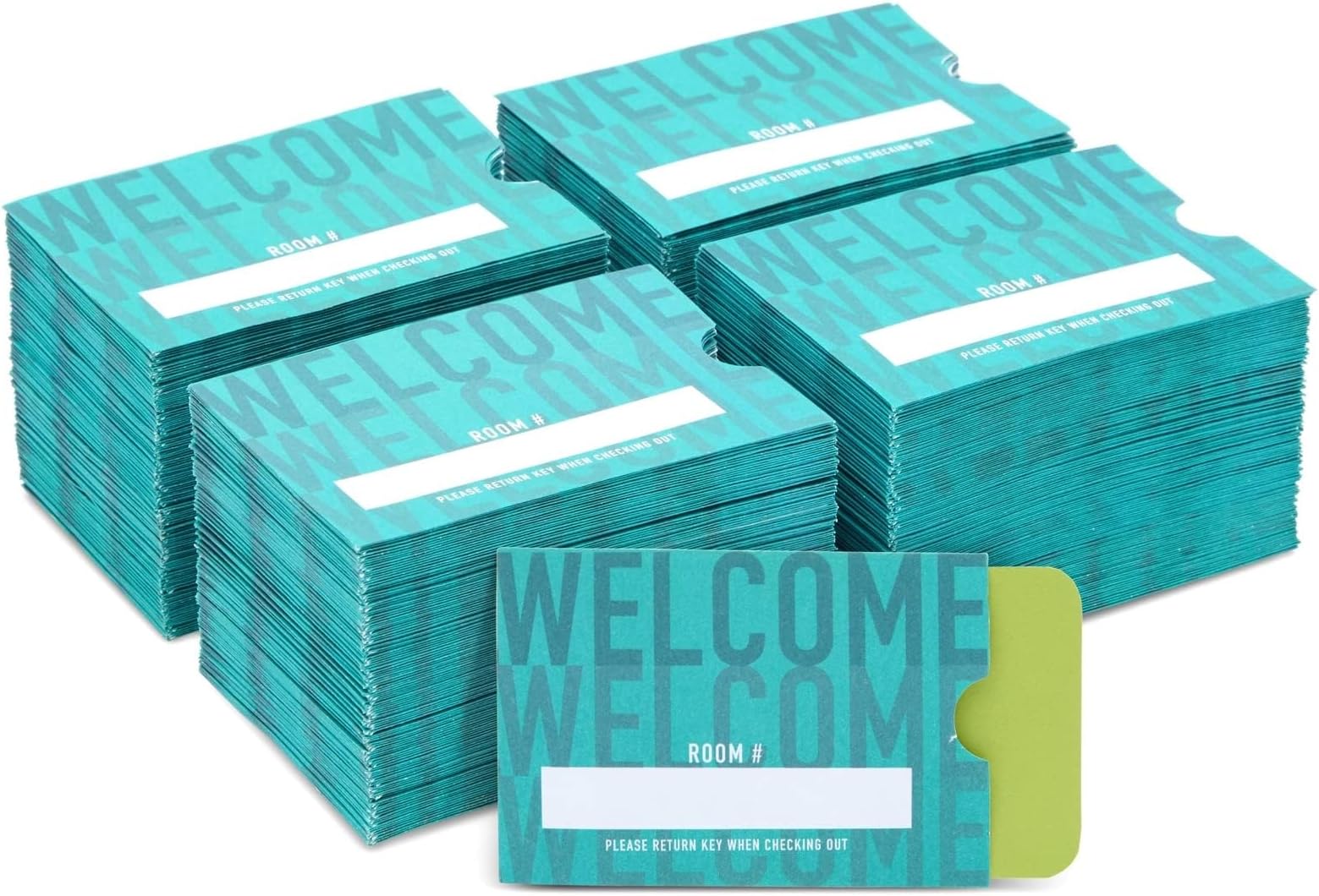 Stockroom Plus Key Card Envelopes - 500 Pack, Teal, 2.4 x 3.5 in - Hotel Key Sleeves & Holders for Guest Room Access & Business Cards
