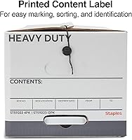 Vista 5 de STAPLES Storage & Filing Box, Heavy-Duty with Handles & String-Button Lid, Letter Size Documents, Stackable, 4-Pack, White/Gray
