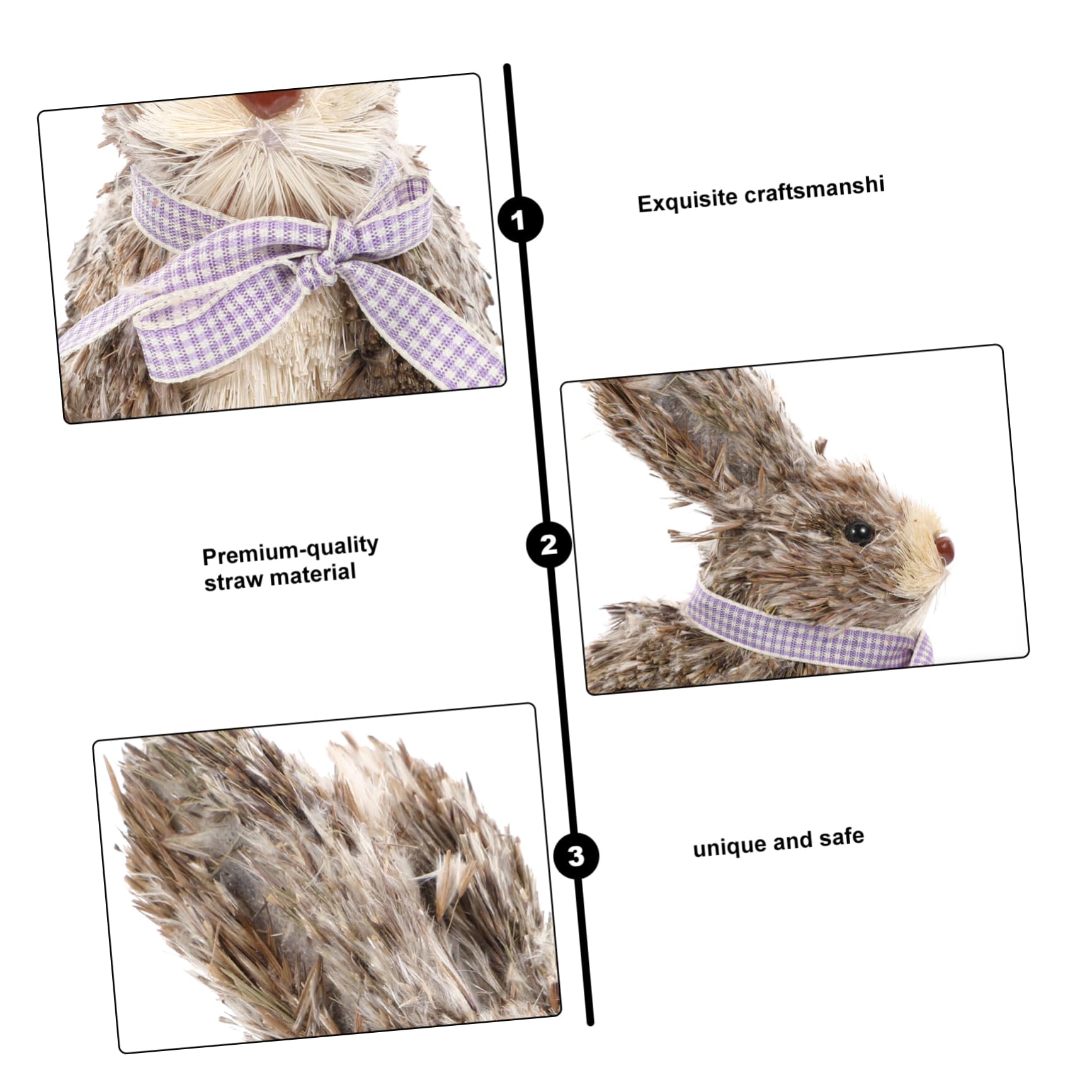 ULTECHNOVO 2pièces Ornement De Lapin Fait Main Décoration Adorable pour Pâques Et Intérieur Figurine pour Maison