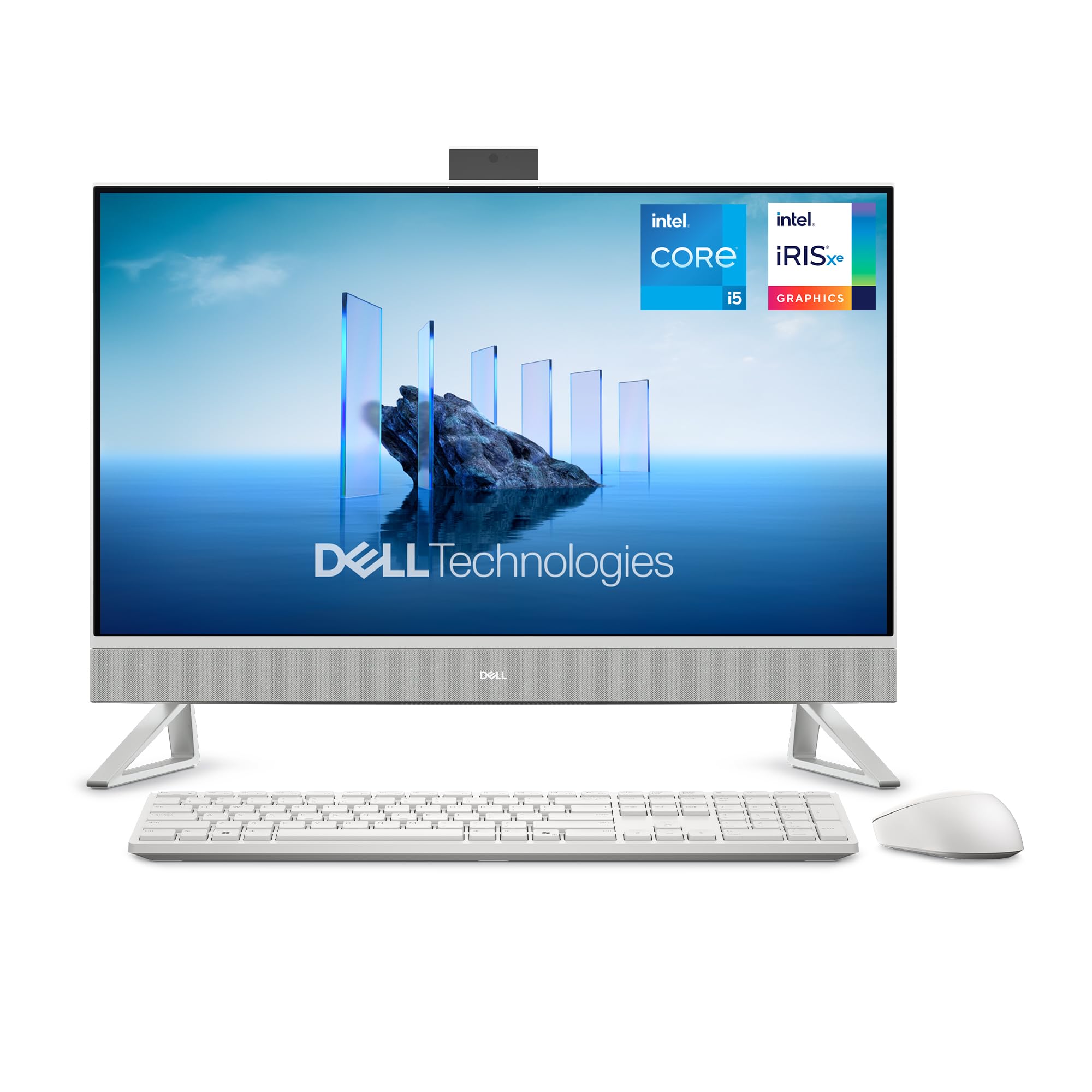 Dell Inspiron 27 All-in-One EC27250 – 27" FHD (1920 x 1080) IPS, Intel Core i5-1334U, Intel Iris Xe, 16 GB RAM, 512 GB SSD, Windows 11 Home, QWERTZ-Tastatur & kabellose Maus, Pearl White