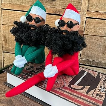 Christmas Elf Doll Plush Toy, Hip Hop Style with Glasses, 12.6 Inches